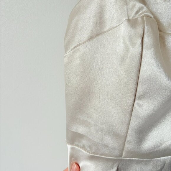 Lulus Bow Monde Champagne Strapless Dress Size Large - Picture 5 of 11